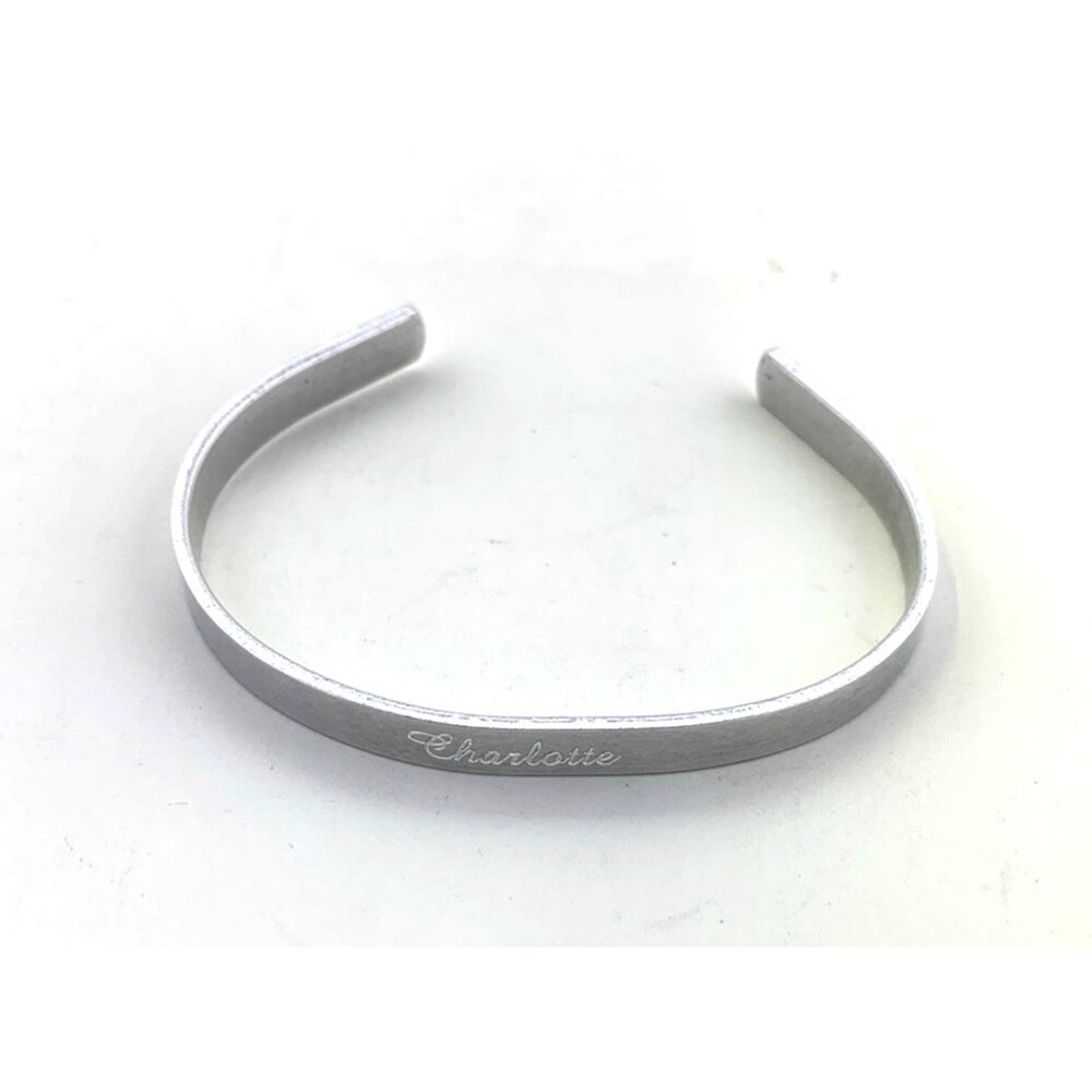 Personalized Engraved Name/Quote Aluminum Cuff Bracelet-Gift Box Included